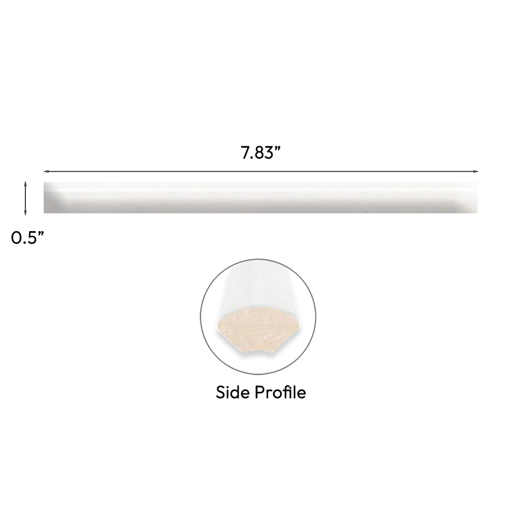 Tira White Ceramic Pencil Tile Trim
