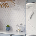 Geometric Hexagon Tile Laundry Room Backsplash