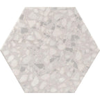 Tundra Snow Terrazzo Hex Porcelain Tile