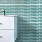 Turquoise Glass Brick Tile | Tile Club