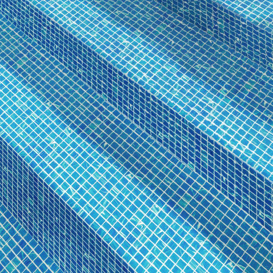 Underwater Blue & White Mixed Squares Glass Pool Tile | Tile Club
