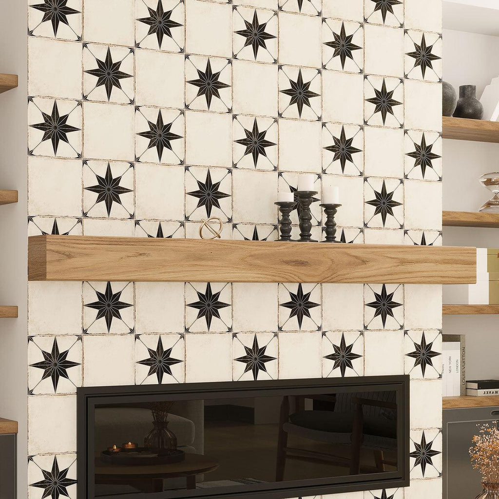 Ursa Black Star 7.87 x 7.87 Porcelain Tile | Tile Club