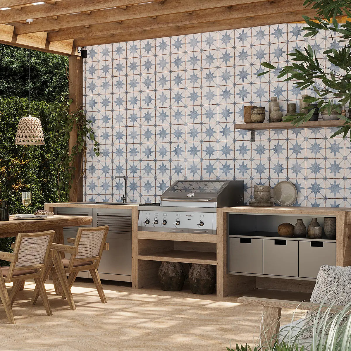 Ursa Blue Star 7.87 x 7.87 Porcelain Tile | Tile Club
