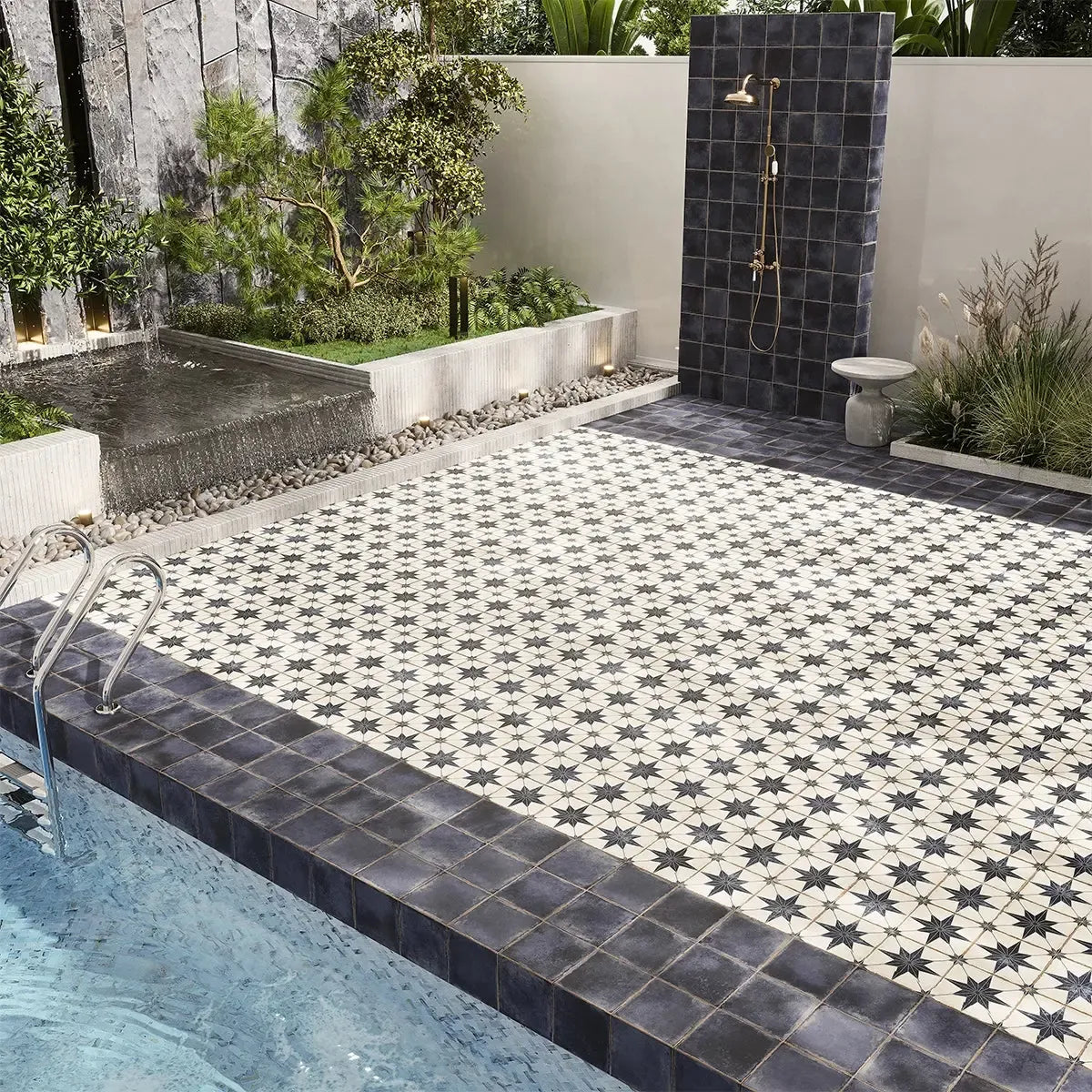 Ursa Navy Star 7.87 x 7.87 Porcelain Tile | Tile Club