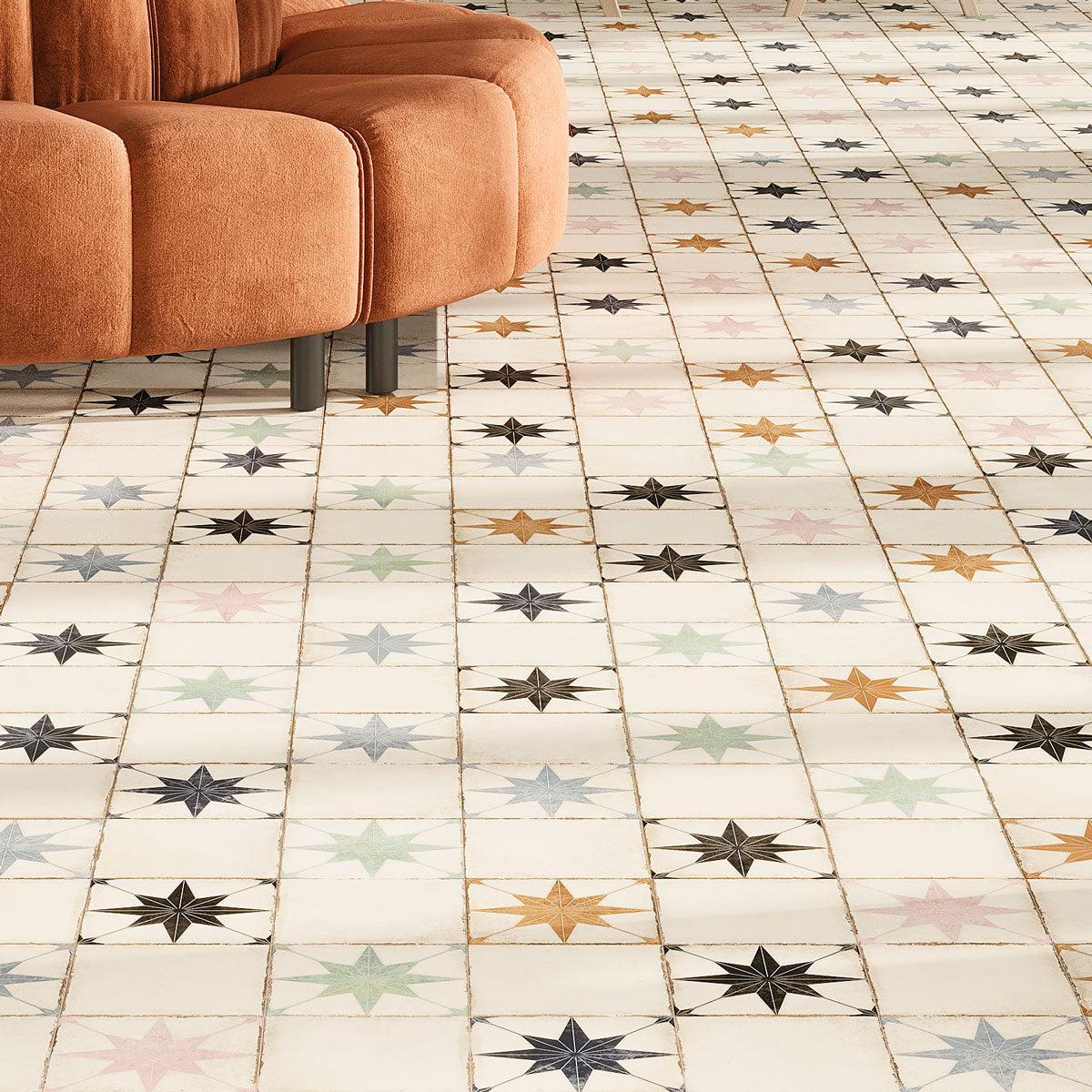 Ursa Turquoise Star 7.87 x 7.87 Porcelain Tile | Tile Club