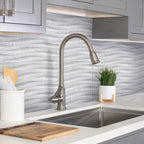 Varana Gris Decor Wall in  Kitchen of Grey & White