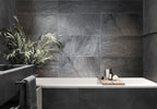 Varana Morengo Stone Look Black Porcelain Tile Bathroom Backsplash