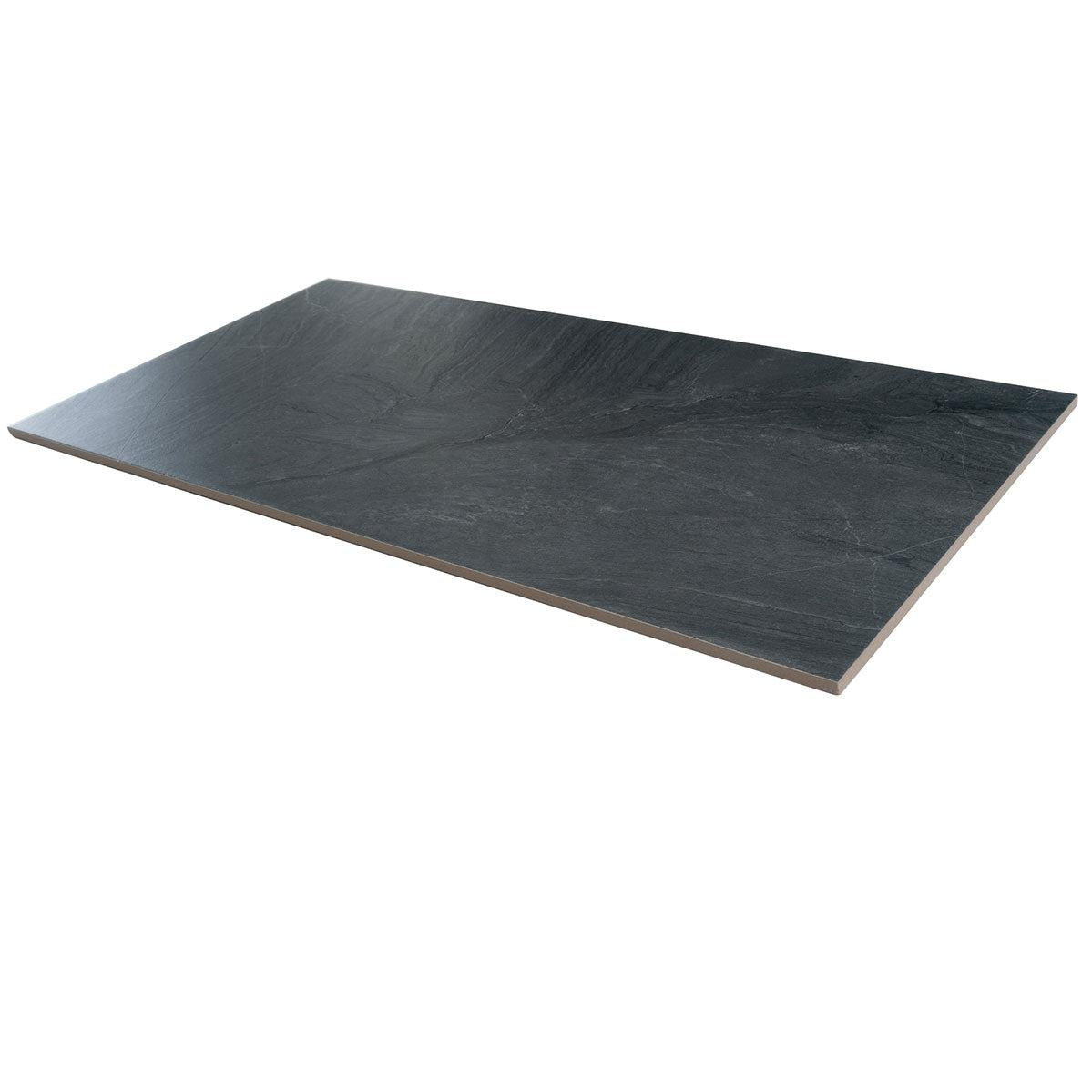 Glass Cutting Board Black and Grey Stone Marble-look Design 