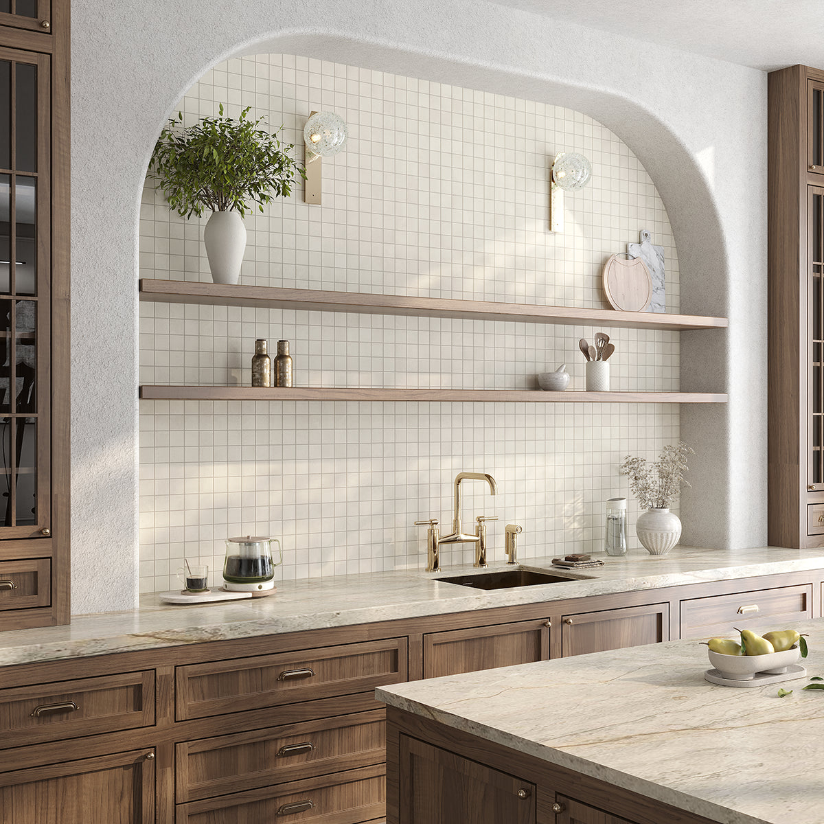 Velo Ivory Porcelain Mosaic Tile
