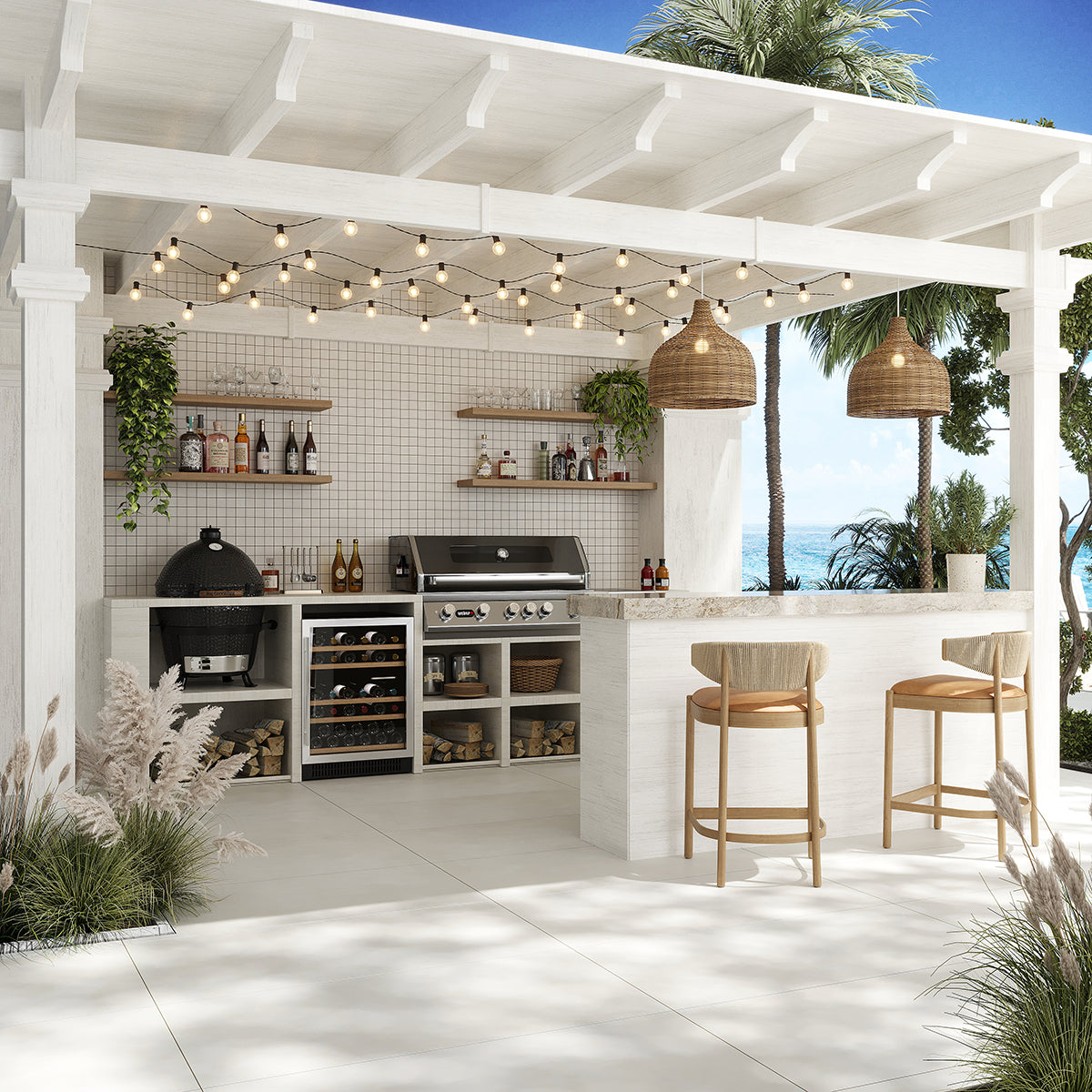 Velo White Porcelain Tile 24x48 Outdoor Patio Flooring