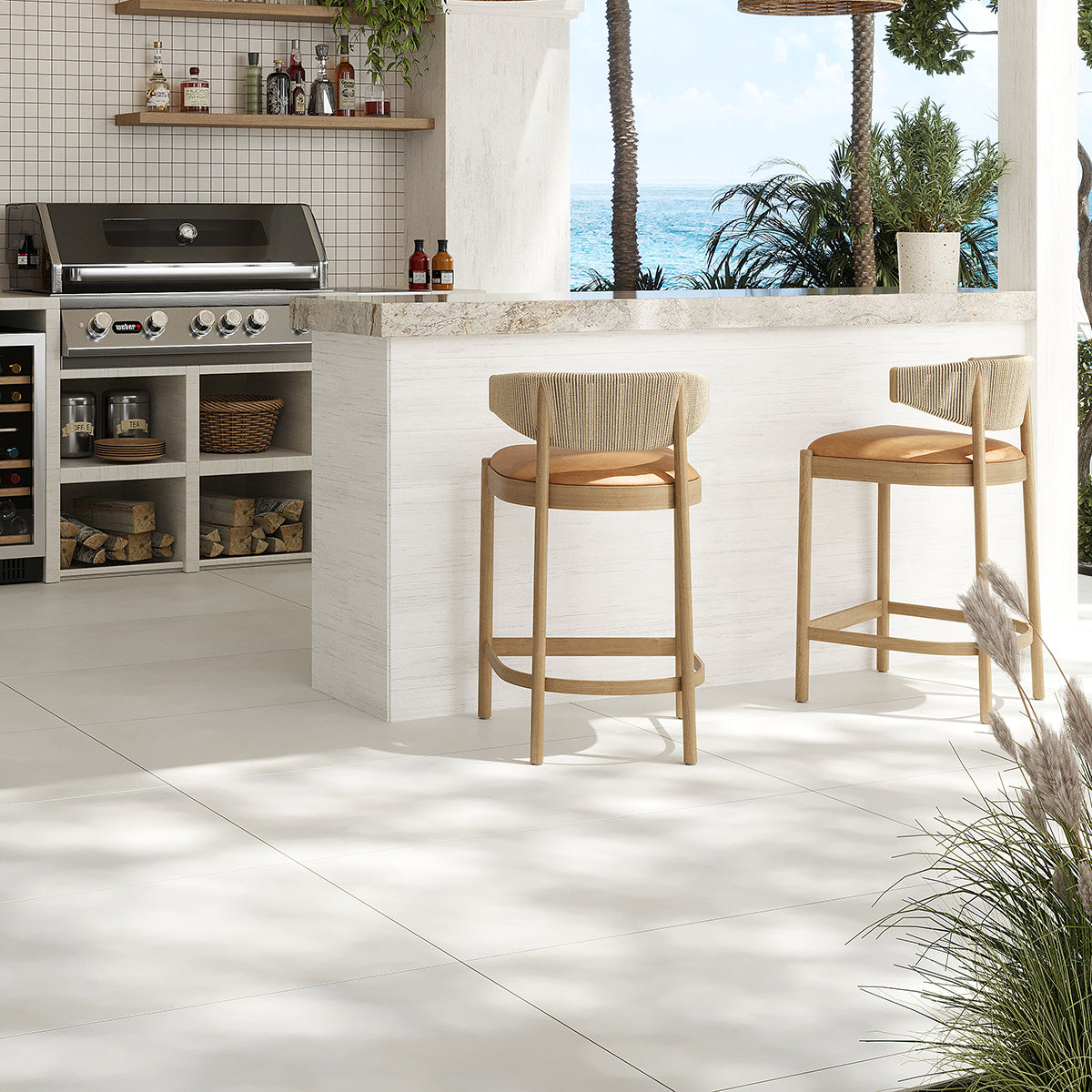 Velo White Porcelain Tile 24x48