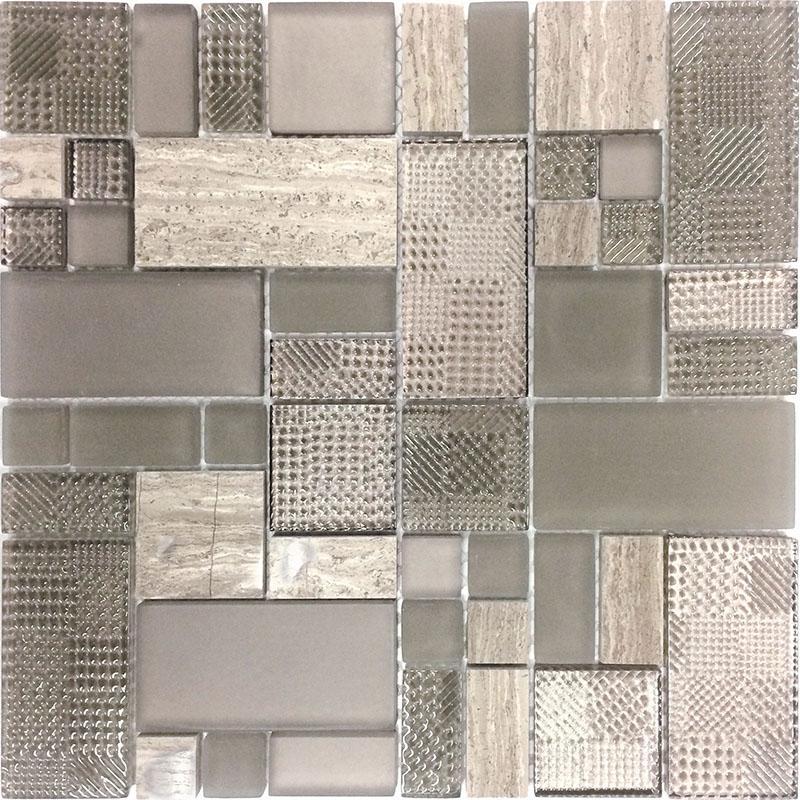 Versailles Athens Grey Marble And Glass Mosaic Tile | Tile Club