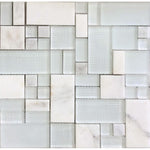 Versailles Pear White Marble And Glass Mosaic Tile 