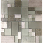 Versailles Woden Beige Marble And Glass Mosaic Tile | Position1