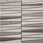 Silver and Gray Pyramid Mosaic Tile