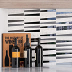 Kitchen Corner with Villa Pyramids White Marble & Glass Mosaic Tile Background