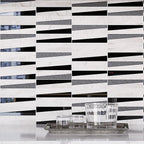 Villa Pyramids White Marble & Glass Mosaic Tile Close-up