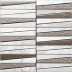 Villa Pyramids White Marble & Glass Mosaic Tile
