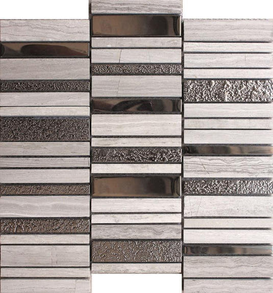 Villa Rapids Gray Marble & Glass Mosaic Tile | Tile Club | Position1