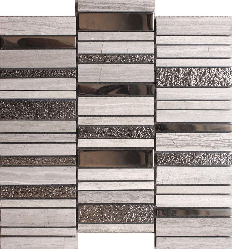 Villa Rapids Gray Marble & Glass Mosaic Tile | Tile Club | Position1