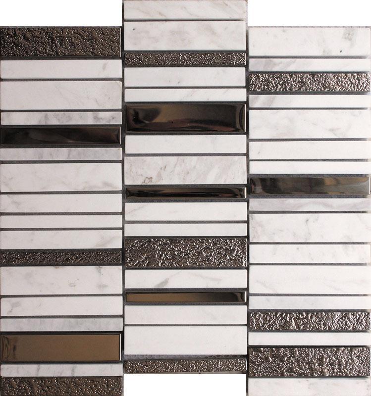Villa Rapids White Marble & Glass Mosaic Tile | Tile Club | Position1