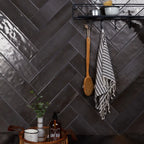 Vinton Carbon Gloss Ceramic Subway Tile Sample 4"x16"