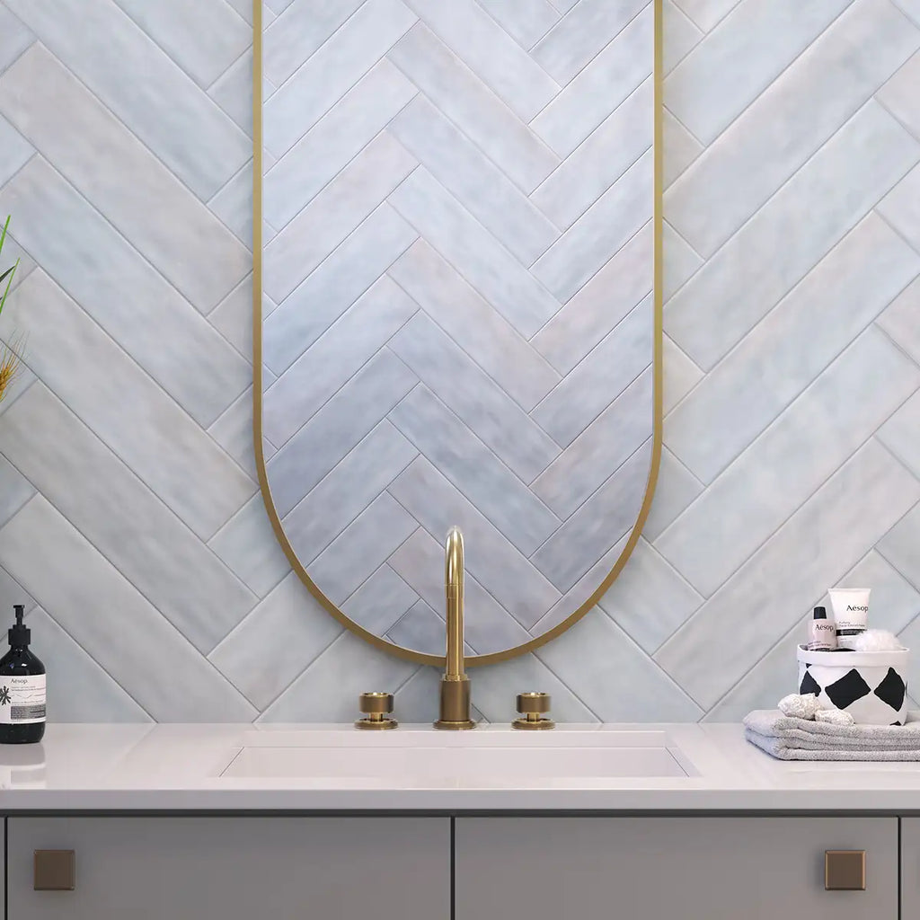 Vinton Glacial Gloss Ceramic Subway Tile 4"x16"