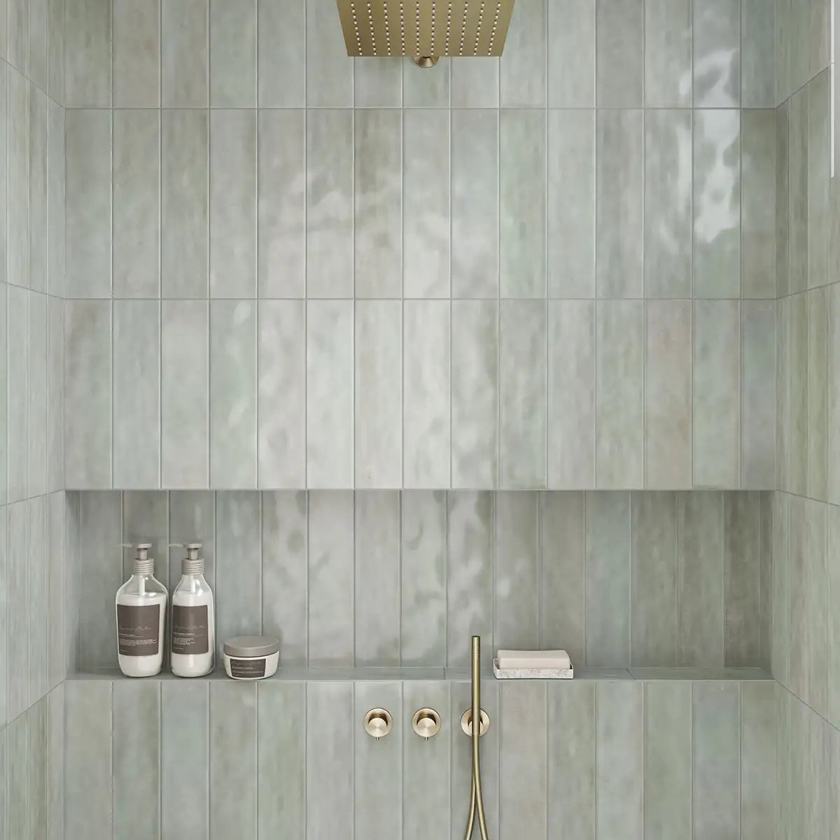 Vinton Hijau Gloss Ceramic Subway Tile Sample 4"x16"