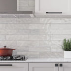 Vinton Off White Gloss Ceramic Subway Tile Sample 4"x16"
