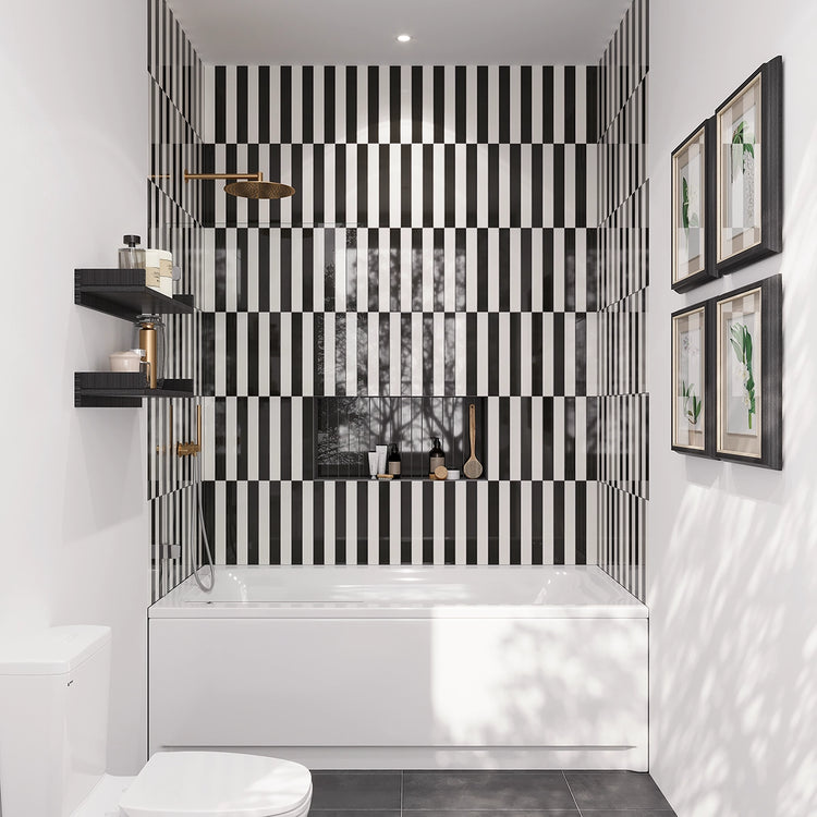 Viva Black 2x16 Ceramic Subway Tile | Tile Club