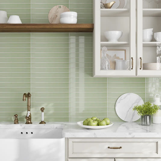 Viva Mint 2x16 Ceramic Subway Tile | Tile Club