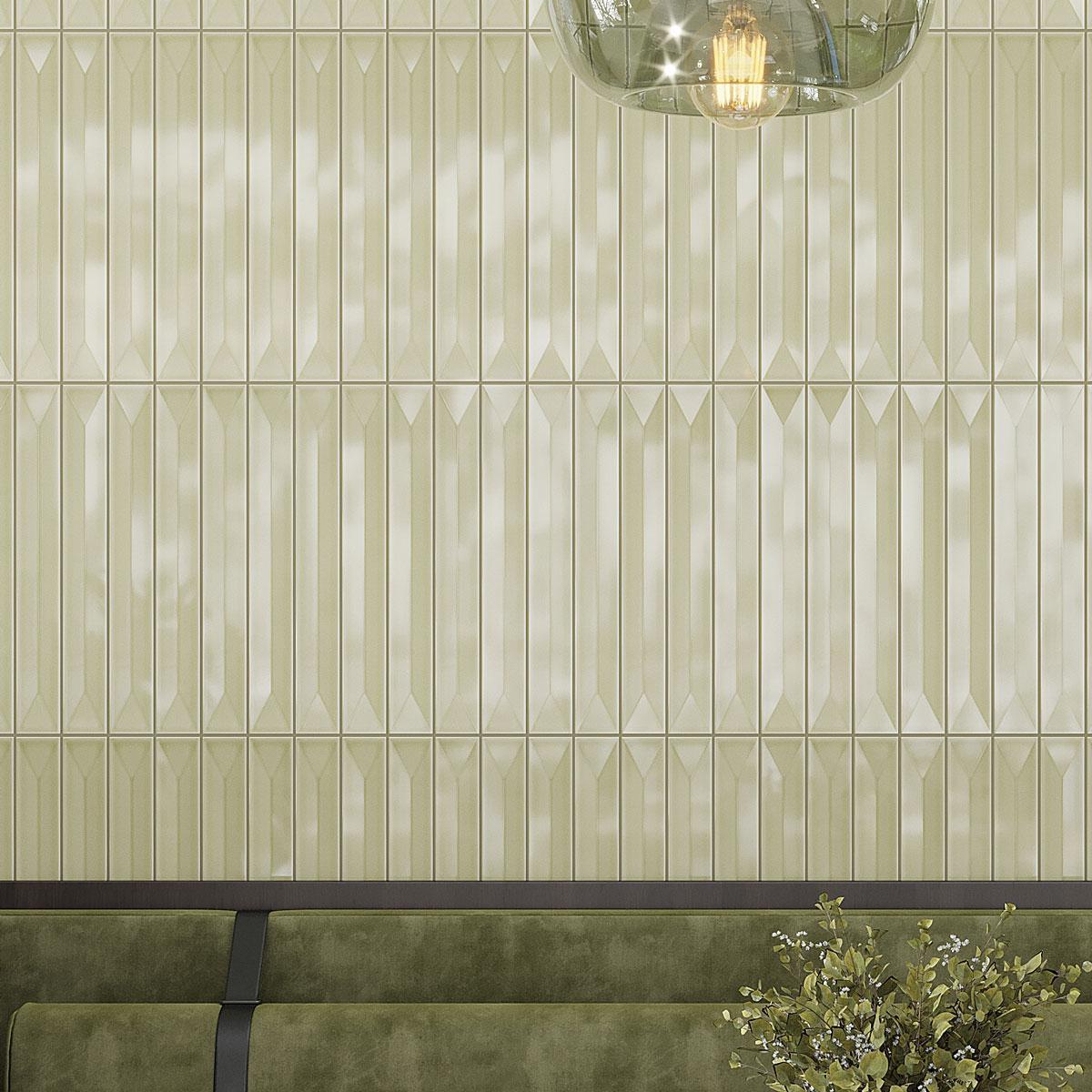 Viva Peak Olive 2x16 Ceramic Subway Tile