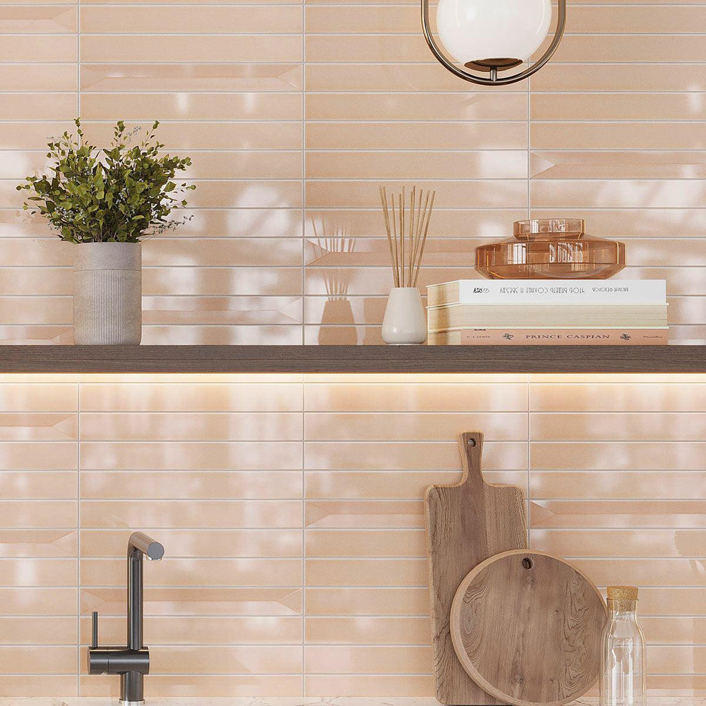 Viva Peak Pink 2x16 Ceramic Subway Tile