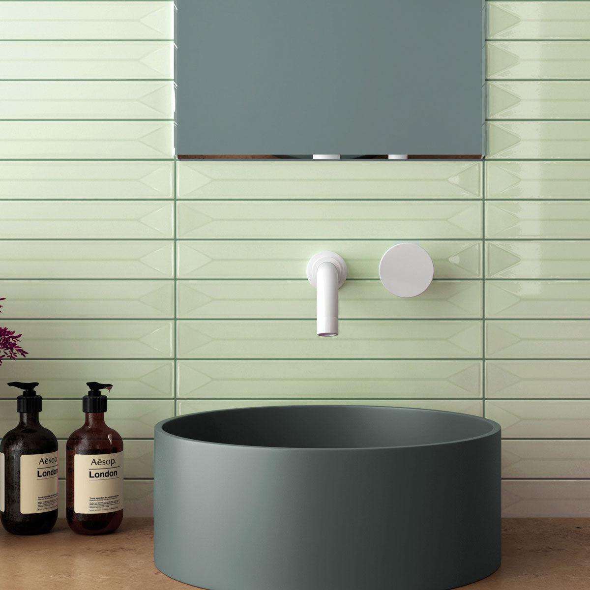 Viva Peak Mint 2x16 Ceramic Subway Tile