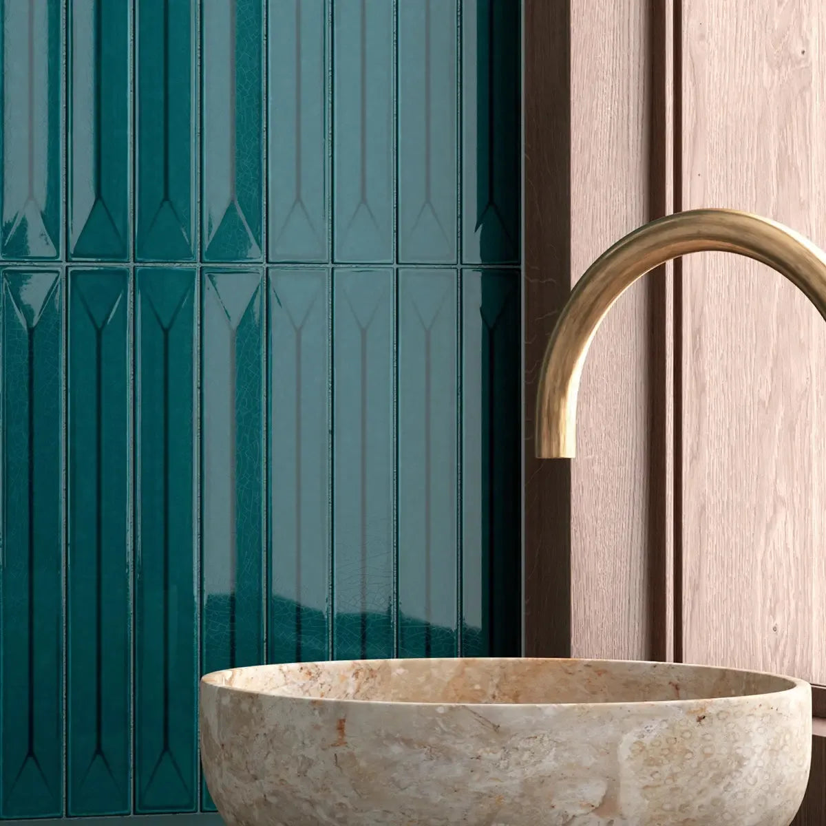 Viva Peak Teal 2x16 Ceramic Subway Tile