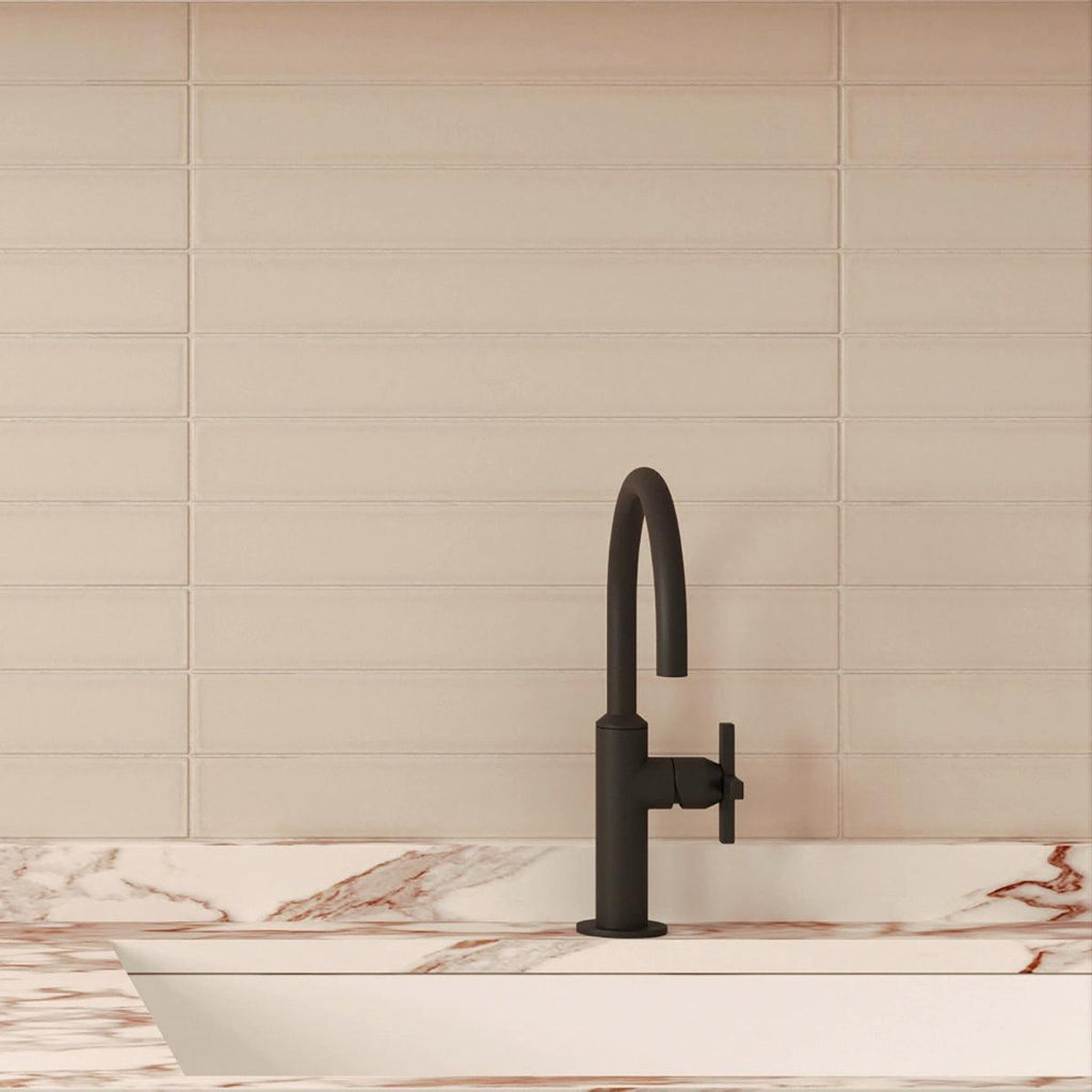 Viva Sand Ceramic Subway Tile Backsplash
