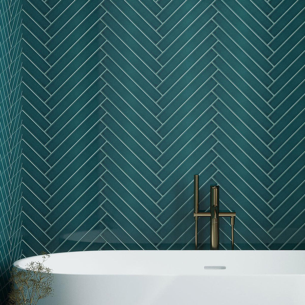Viva Teal 2x16 Ceramic Subway Tile