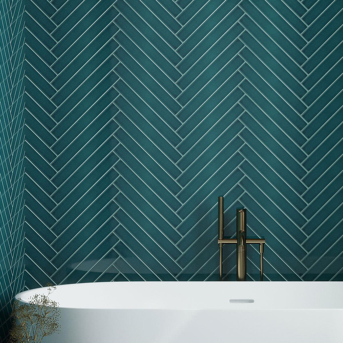 Viva Teal 2x16 Ceramic Subway Tile