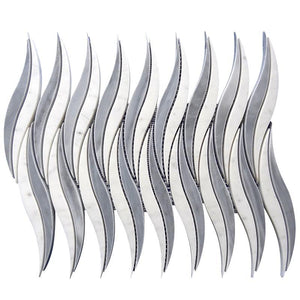 Waves Bardiglio & Carrara Marble Mosaic Tile | Tile Club 