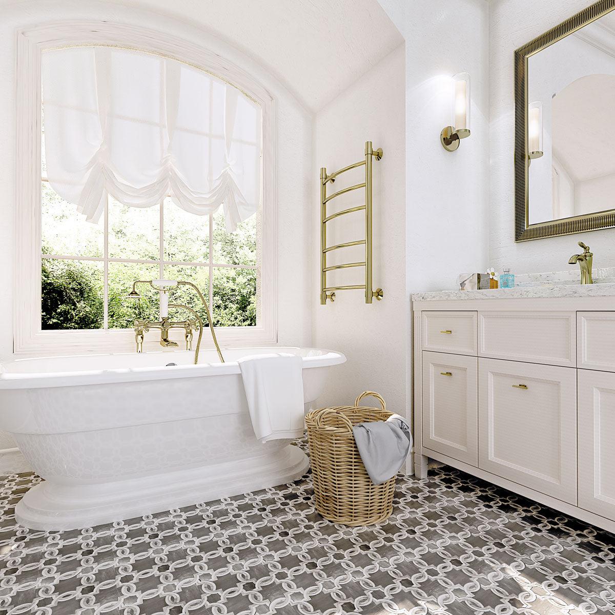 Weaving Flower Carrara & Thassos Marble Mosaic Tile | Tile Club