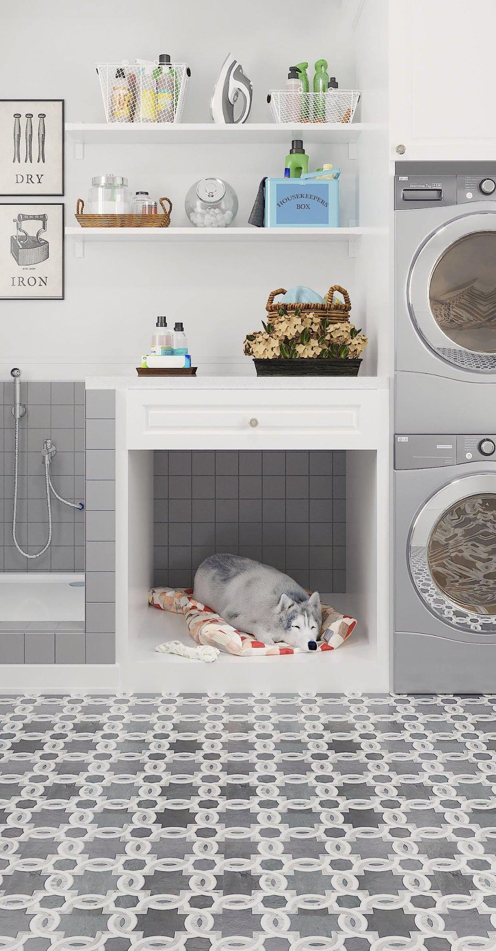 Weaving Flower Carrara & Thassos Marble Mosaic Tile | Tile Club