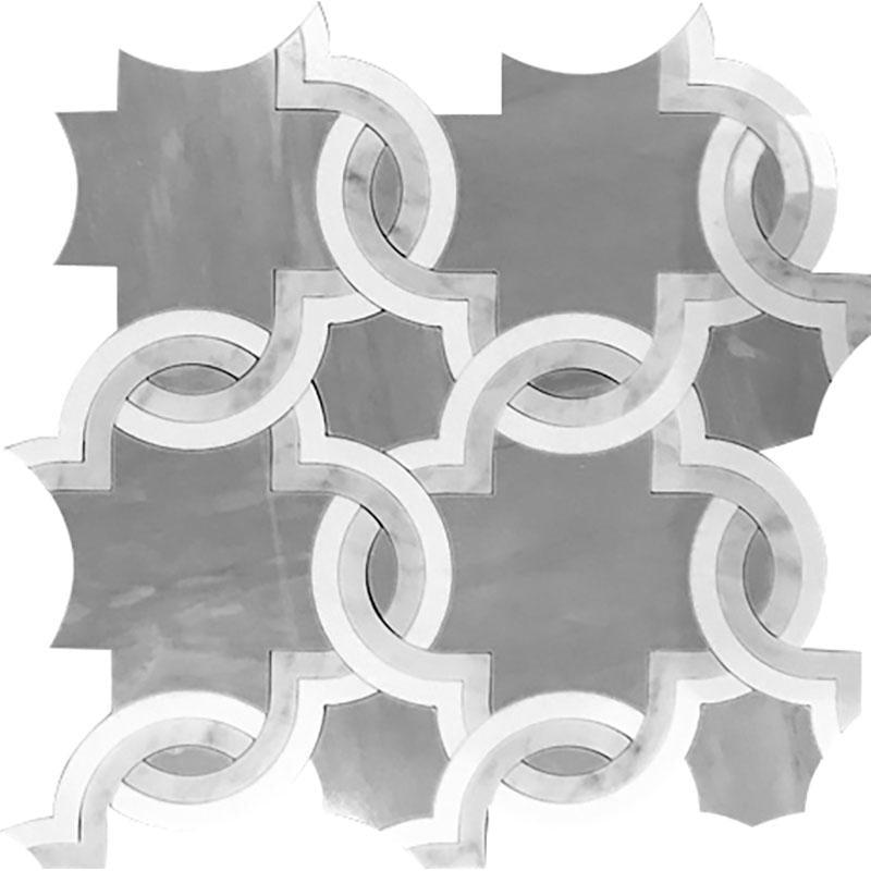Weaving Flower Carrara & Thassos Marble Mosaic Tile
