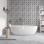 Weaving Flower Carrara & Thassos Marble Mosaic Tile | Tile Club