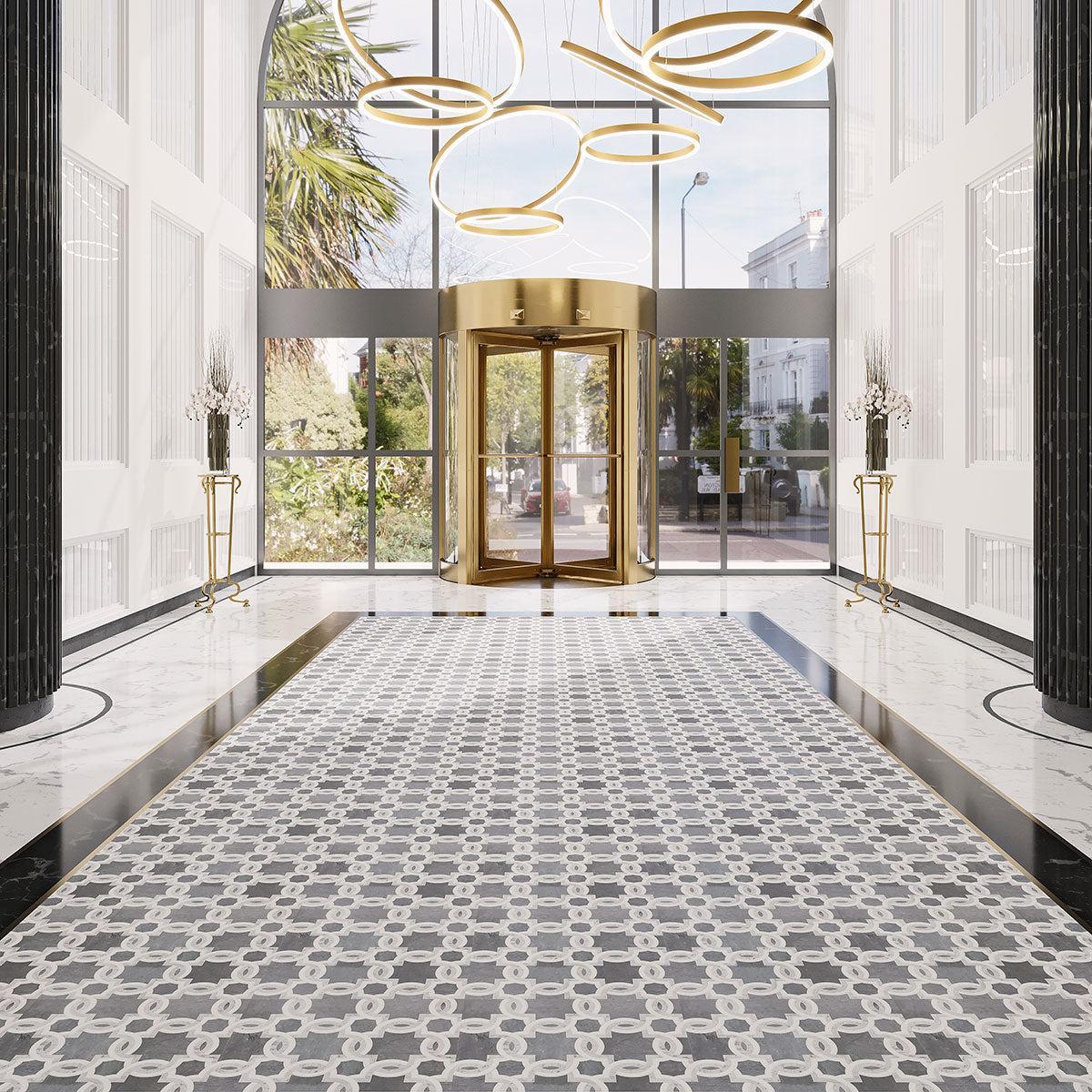 Weaving Flower Carrara & Thassos Marble Mosaic Tile | Tile Club