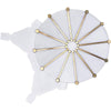 Wheel Deco White Marble and Brass Inlay Mosaic Tile