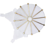 Wheel Deco White Marble and Brass Inlay Mosaic Tile