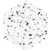 White and Black Terrazzo Hex Porcelain Tile