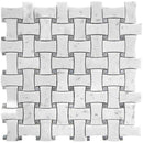 Carrara Marble Basketweave Mosaic Tile