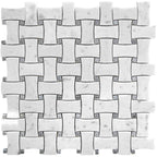 Carrara Marble Basketweave Mosaic Tile