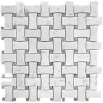Carrara Marble Basketweave Mosaic Tile